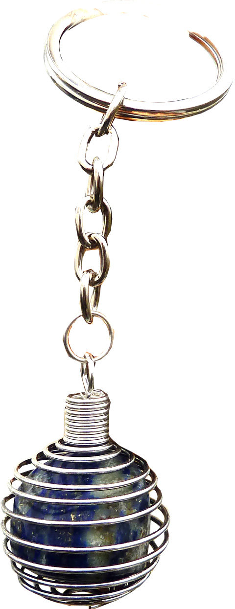 Porte clés spirale Lapis Lazuli 9cm