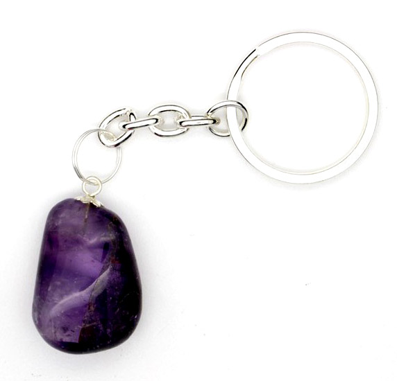 Porte clés pierre roulée Amethyste