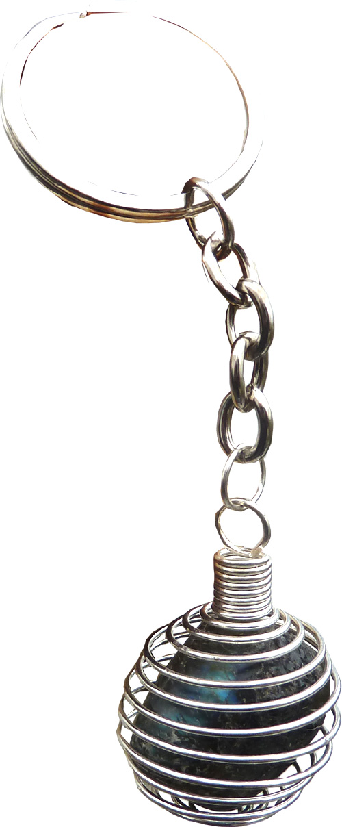 Porte clés spirale Labradorite 9cm