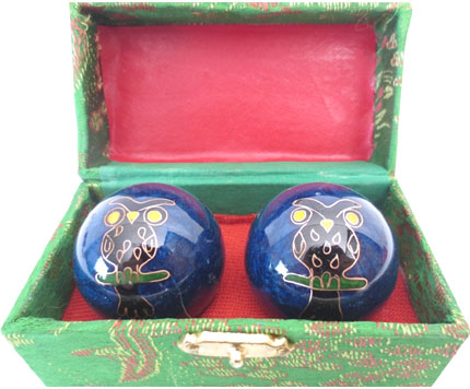 Boules de massage hibou bleu 4.5cm