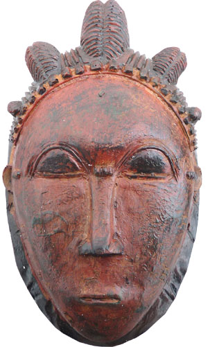 Masque africain resine 19cm