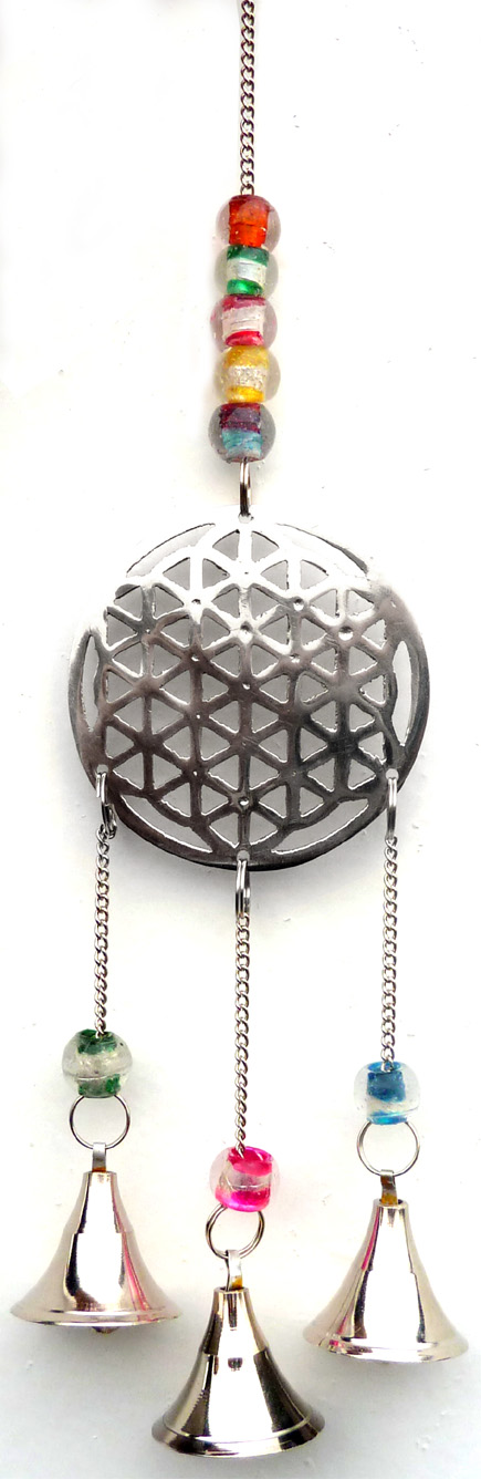 Carillon Fleur de vie & cloches 25cm