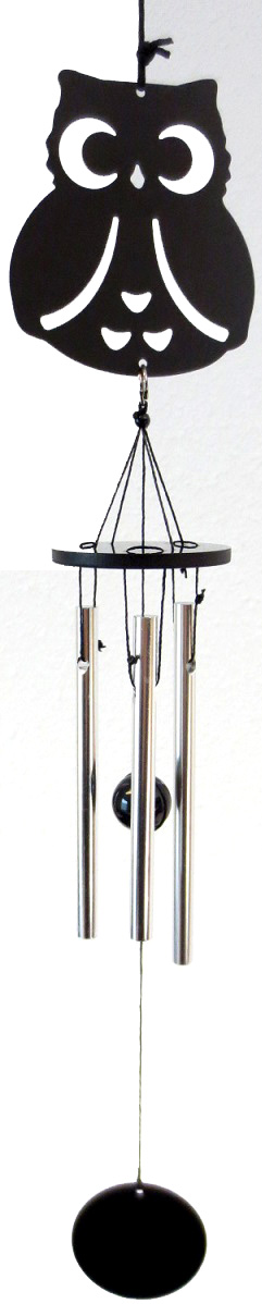 Mobile metal & aluminium hibou 32cm