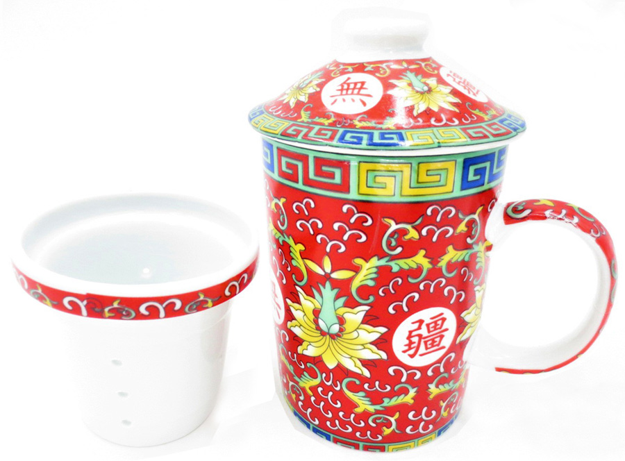 Mug théière noir & fleurs