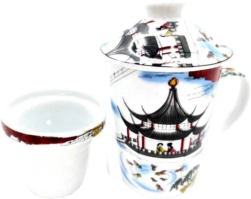 Mug théière temple japonais