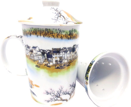 Mug Théière, village Chinois porcelaine