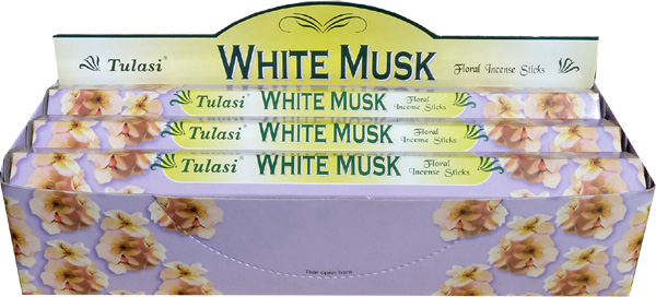 Encens tulasi sarathi musk blanc hexa 20g