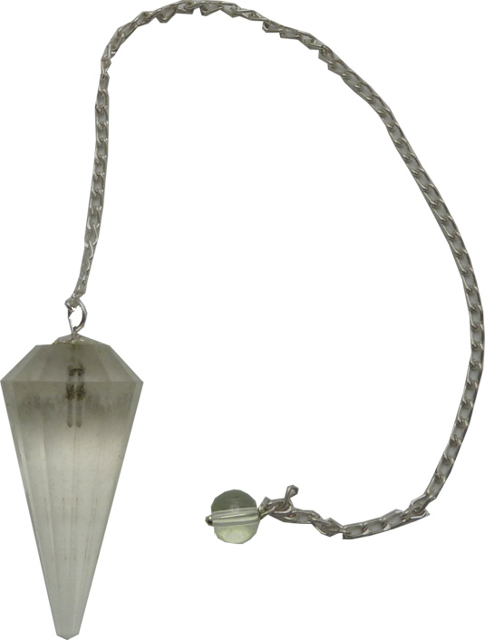 Pendule cristal de roche 12 faces