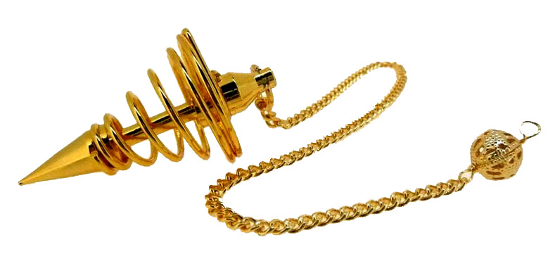 Pendule spirale métal doré 4cm