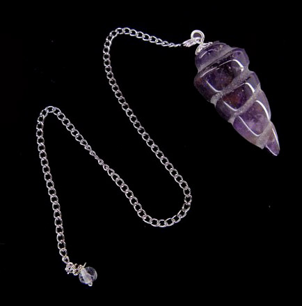 Pendule amethyste en spirale 4cm