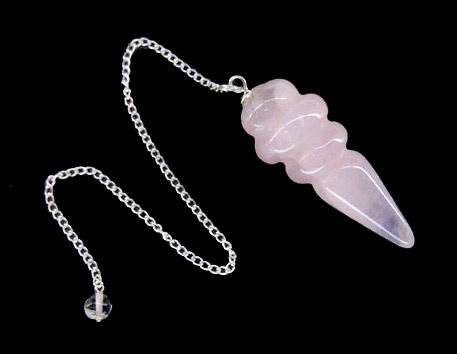 Pendule égyptienne en spirale quartz rose 4cm