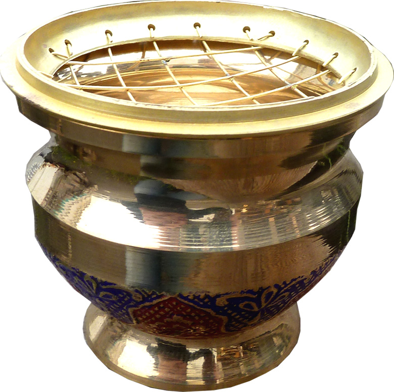 Brûleur résine cuivre motifs & grille 8cm