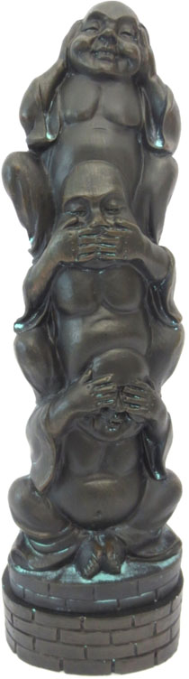 Porte encens tour bouddha de la sagesse noir 27cm