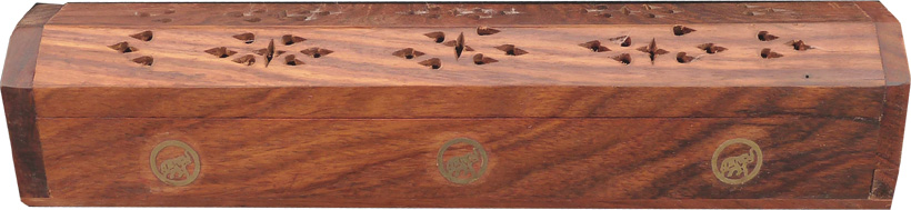 Porte encens hut en bois elephants 30cm