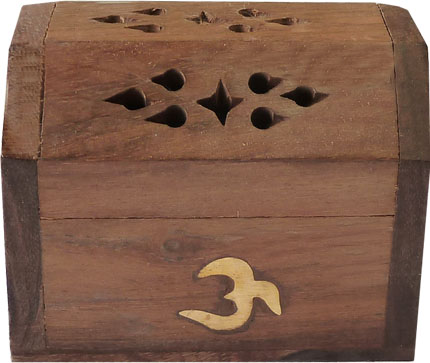 Porte encens cones en bois coffre 8cm