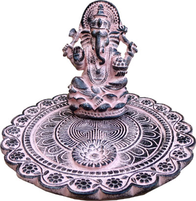 Porte encens ganesh résine magnétique 13cm
