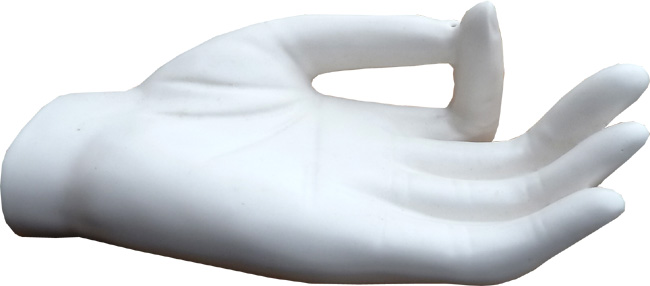 Porte encens main blanc 17cm