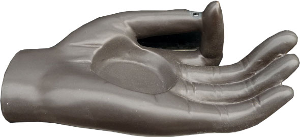 Porte encens main noir 17 cm