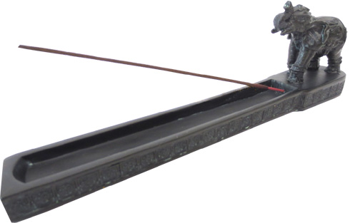 Porte encens résine éléphant 26cm