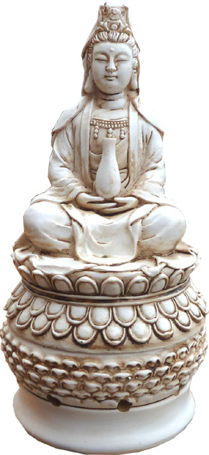 Porte encens tara résine blanc 18cm 