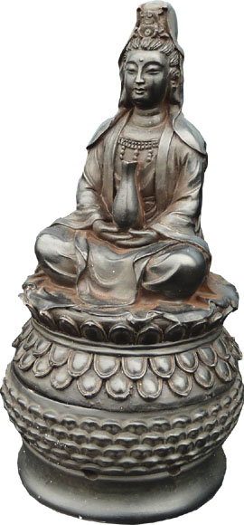 Porte encens tara résine noir 18cm 