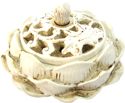 Porte encens cones Lotus blanc