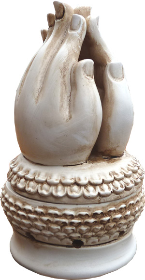 Porte encens main méditation blanc 15cm