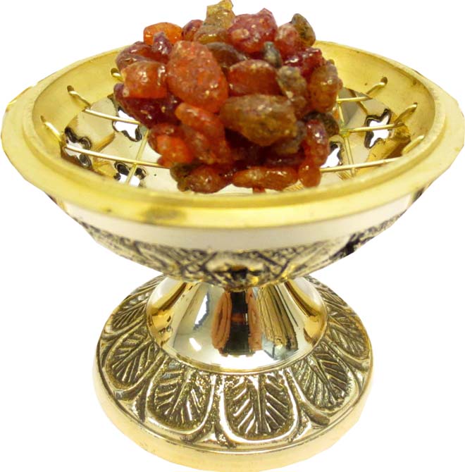 Brûleur encens résine sur socle en cuivre