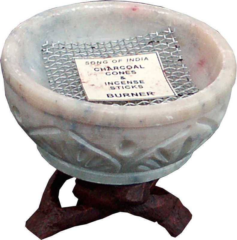 Porte encens resine sur Socle en Bois