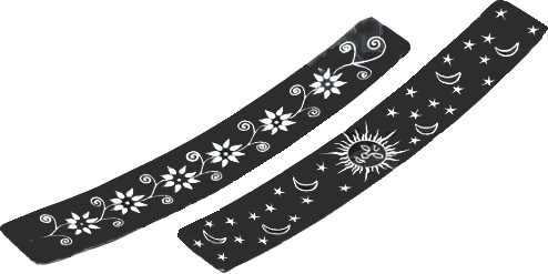 Set de 3 porte-encens pierre noirs motifs 26cm