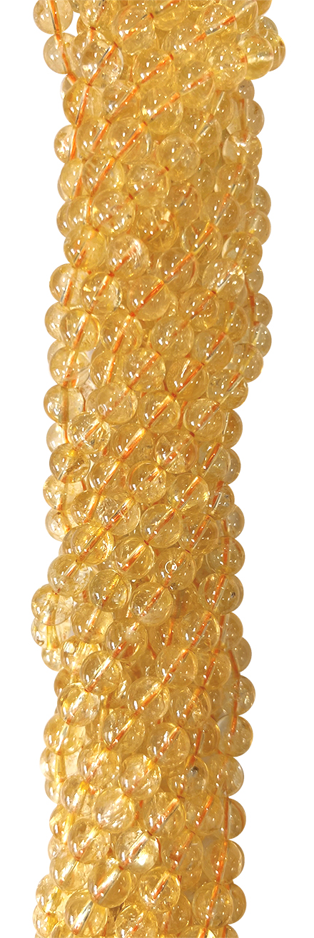 Citrine Chauffée A perles 8-9mm sur fil 40cm