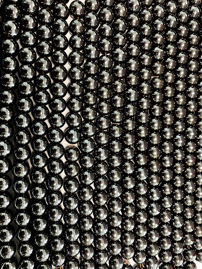 Hematite perles 8mm sur fil 40cm