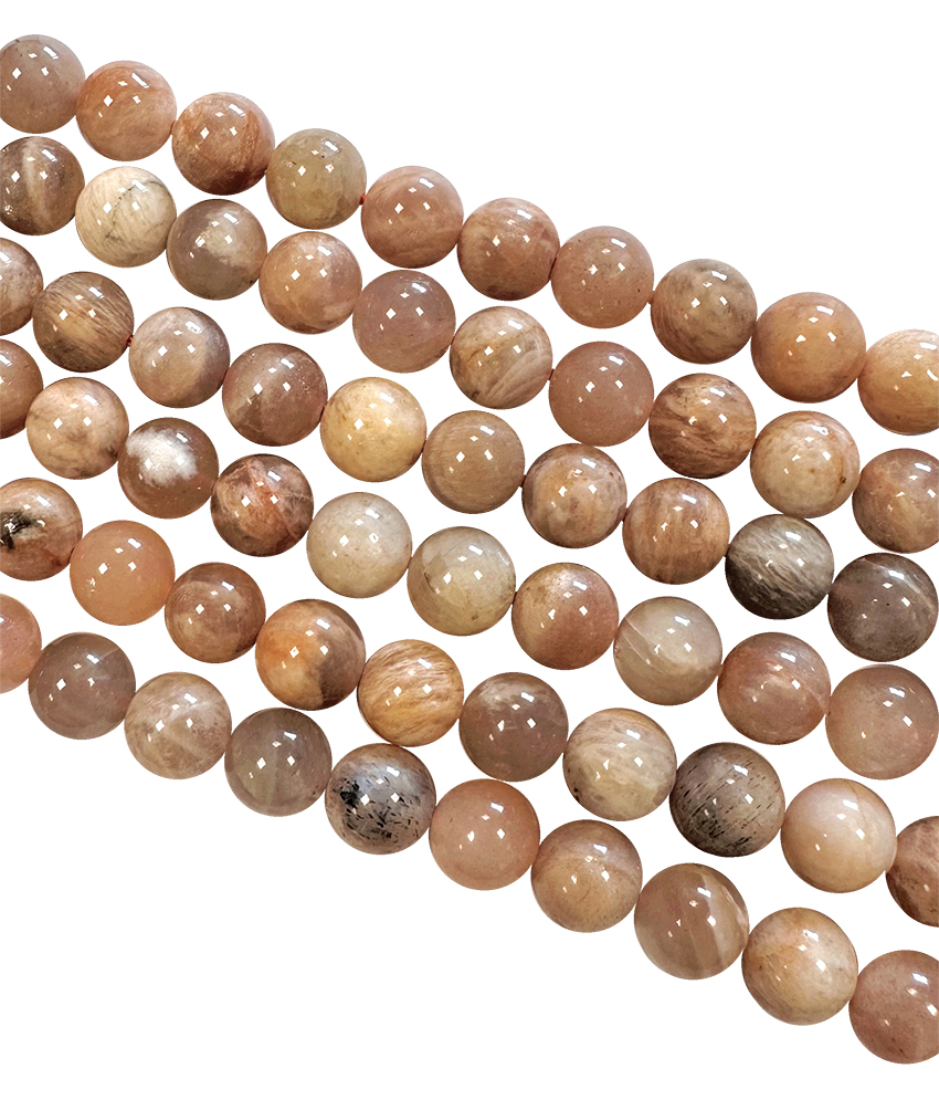 Moon stone Adular multicolor 8mm pearls on string