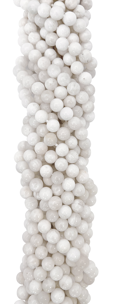 White Moonstone Peristerite A beads 7-8mm on a 40cm thread