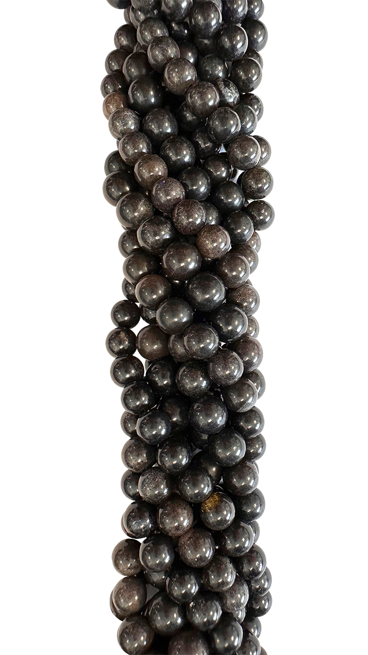 Perle di opale nero 7-8 mm su un filo di 40 cm