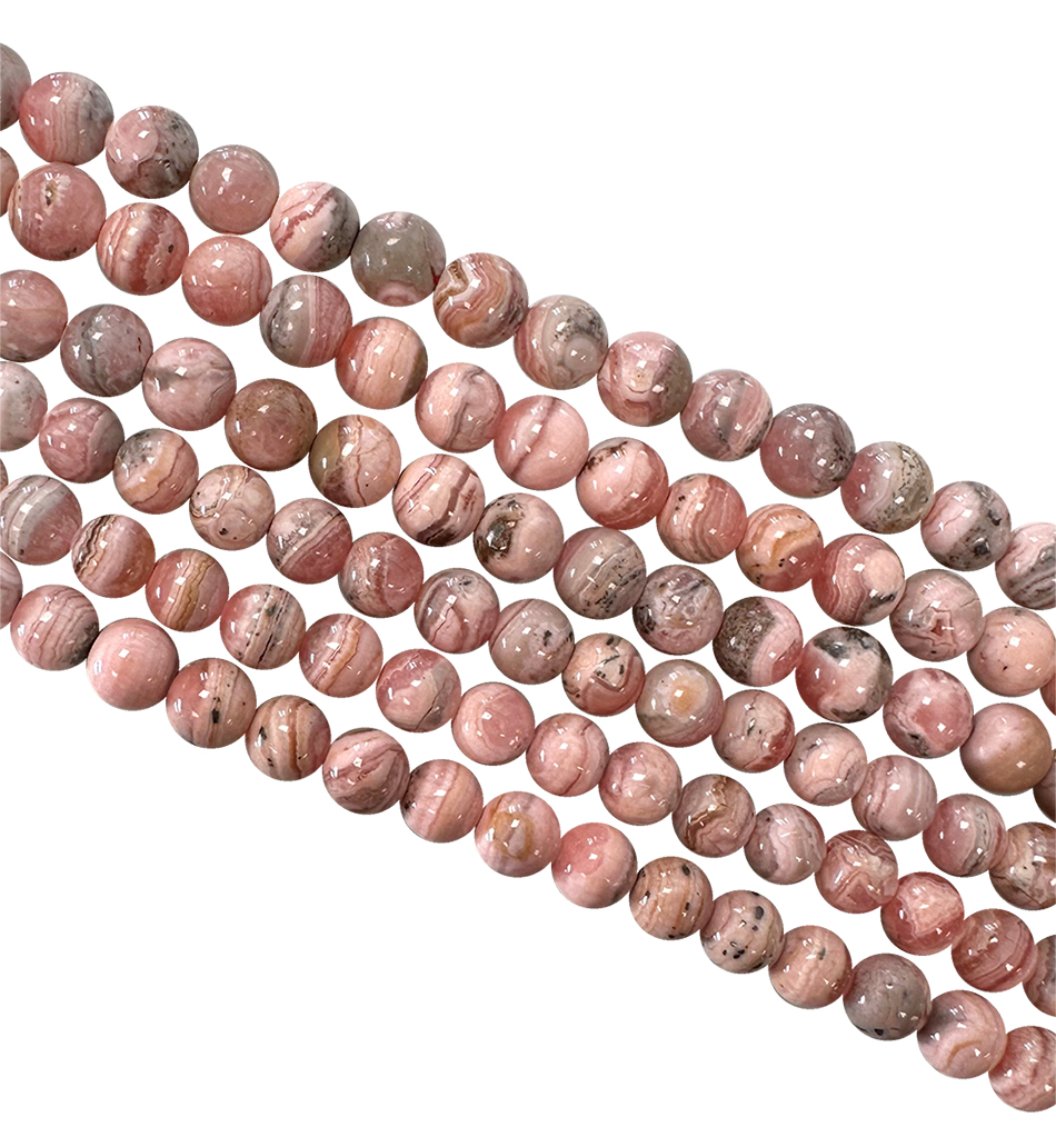 Rhodochrosite Argentine perles 5-6mm sur fil 40cm