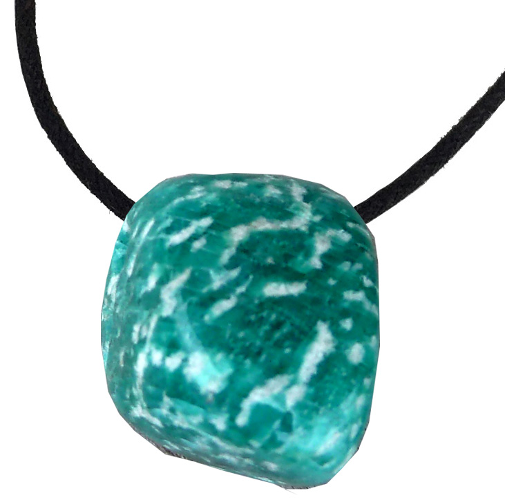 Amazonite roulée percée 2.5cm