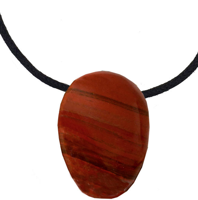 Jaspe rouge galet percé 3.5cm