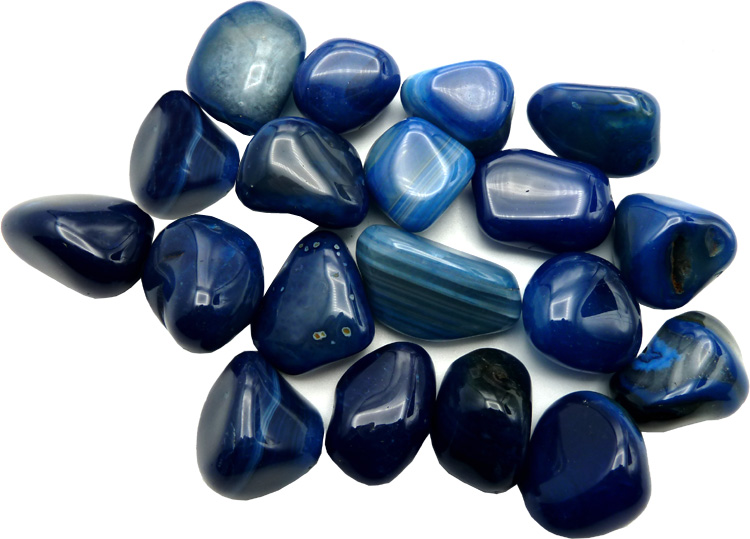 Agate bleue calcédoine pierres roulées 250g