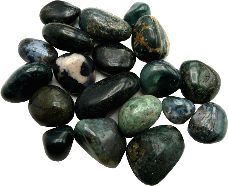 Agate mousse pierres roulées 250g