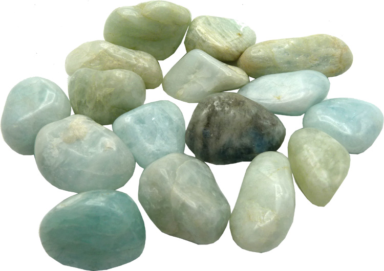 Aigue marine 'AA' pierres roulées 250g