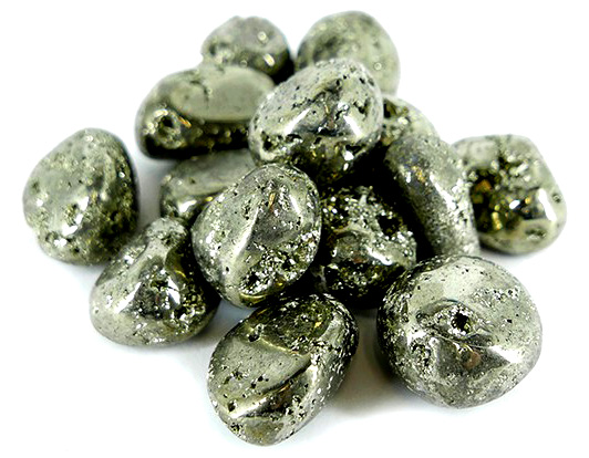 Pietre arrotolate con pirite 