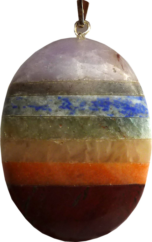 Pendentif ovale 7 chakras