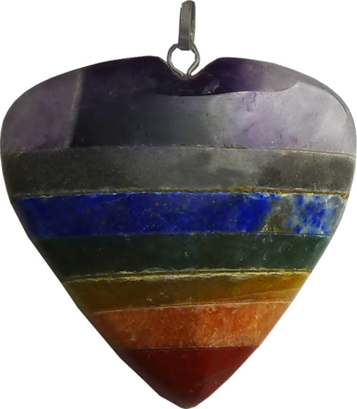 Pendentif coeur 7 chakras