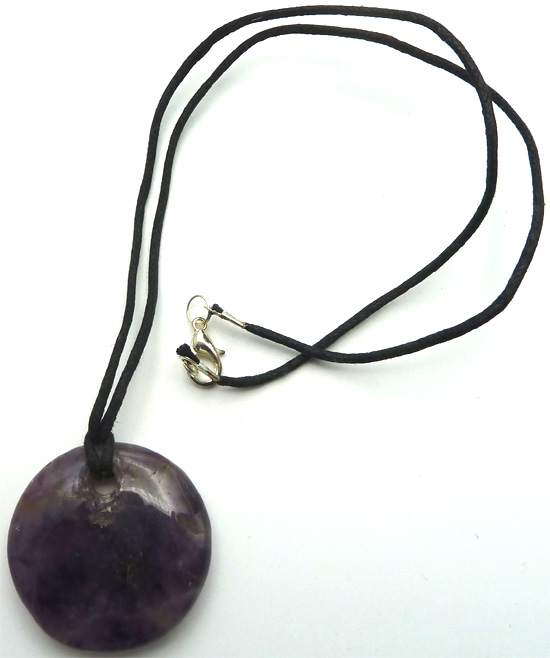 Pendentif disque améthyste