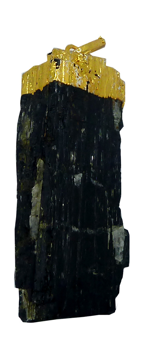 Pendentif tourmaline noire brute 
