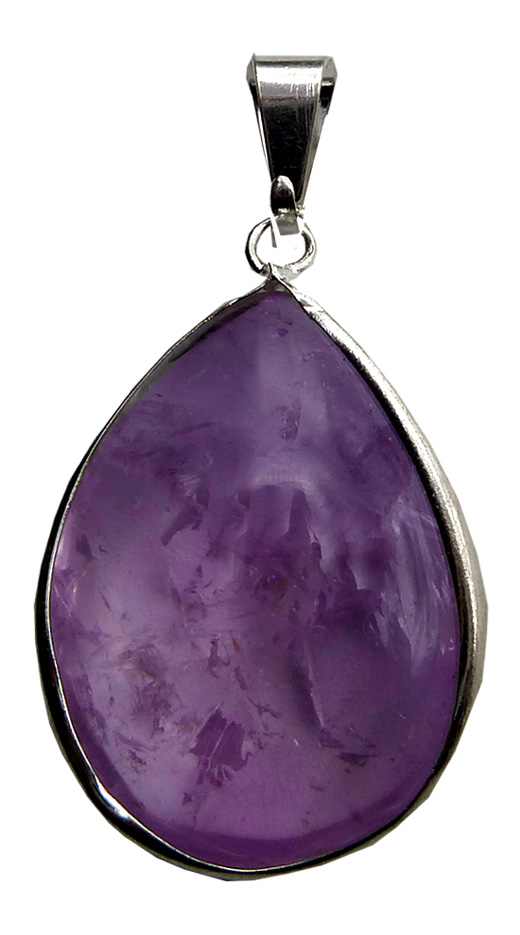 Pendentif goutte amethyste plaqué argent