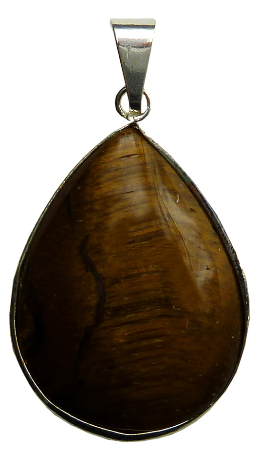 Drop pendant tiger eye silver plated 3cm