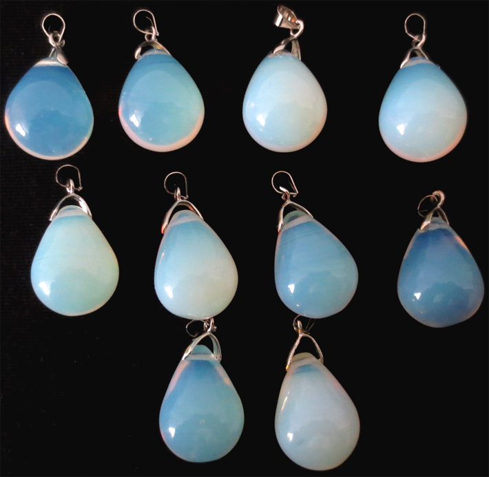 Pendentif goutte Opalite X10