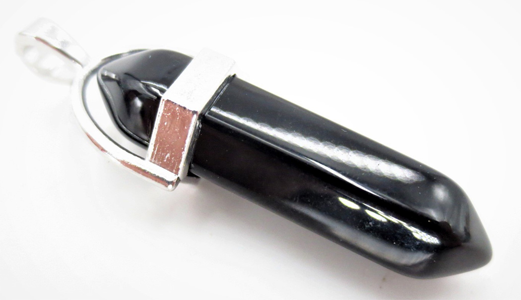 Pendentif conique Onix & metal